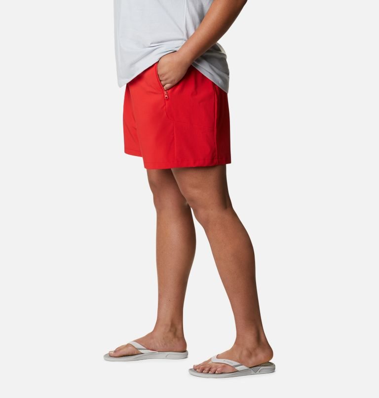 Women's Columbia PFG Tidal II Shorts Red | Plus Size CA-ZL481